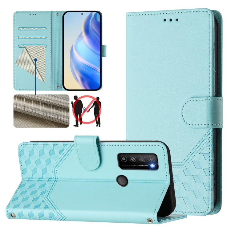 Honeycomb Embossing RFID Leather Phone Case, For TCL 40 XL, For TCL 40 SE, For TCL 403, For TCL 40R, For TCL 30 XL, For TCL 305 / 306, For TCL Stylus 5G, For TCL 303