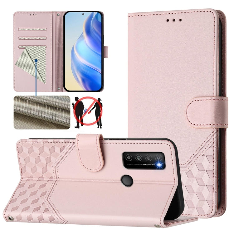 Honeycomb Embossing RFID Leather Phone Case, For TCL 40 XL, For TCL 40 SE, For TCL 403, For TCL 40R, For TCL 30 XL, For TCL 305 / 306, For TCL Stylus 5G, For TCL 303