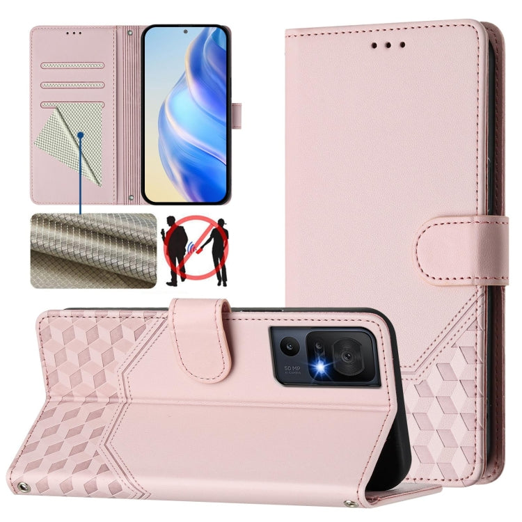 Honeycomb Embossing RFID Leather Phone Case, For TCL 40 XL, For TCL 40 SE, For TCL 403, For TCL 40R, For TCL 30 XL, For TCL 305 / 306, For TCL Stylus 5G, For TCL 303