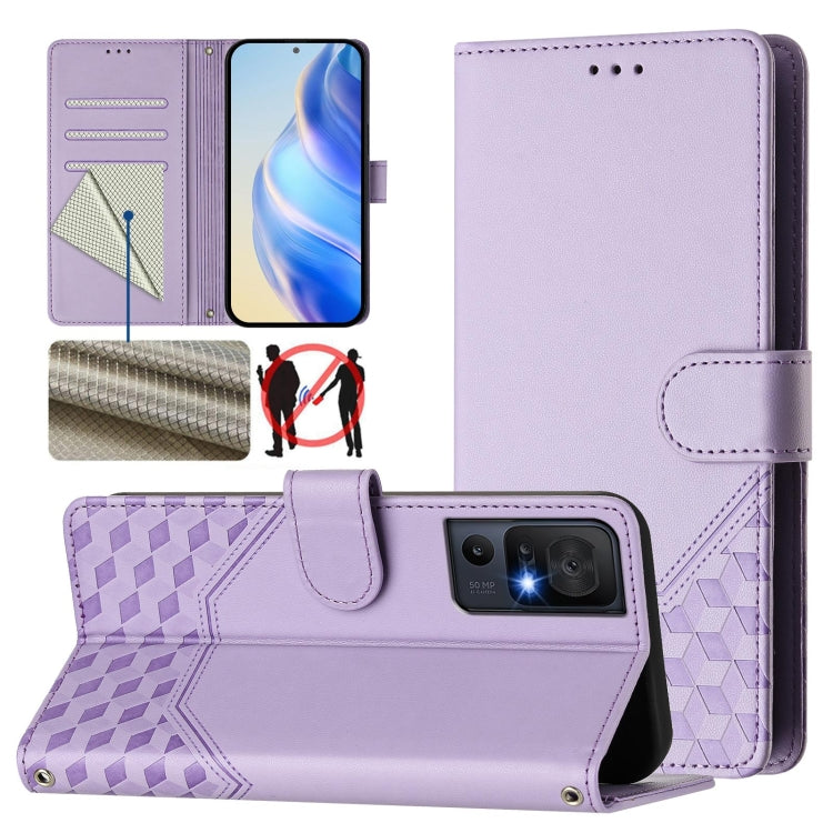 Honeycomb Embossing RFID Leather Phone Case, For TCL 40 XL, For TCL 40 SE, For TCL 403, For TCL 40R, For TCL 30 XL, For TCL 305 / 306, For TCL Stylus 5G, For TCL 303