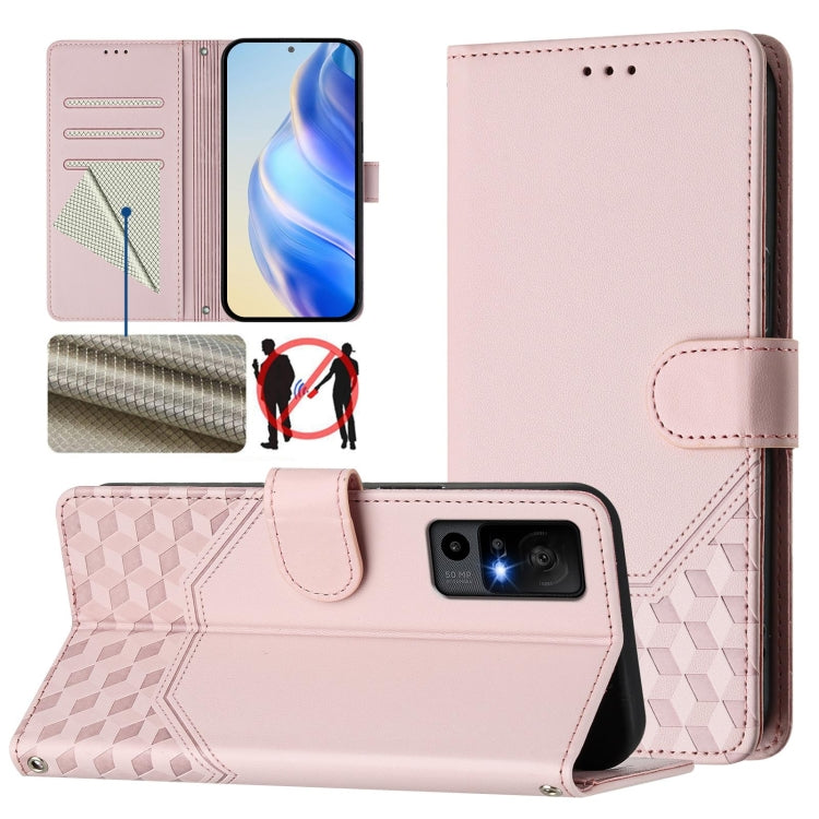 Honeycomb Embossing RFID Leather Phone Case, For TCL 40 XL, For TCL 40 SE, For TCL 403, For TCL 40R, For TCL 30 XL, For TCL 305 / 306, For TCL Stylus 5G, For TCL 303