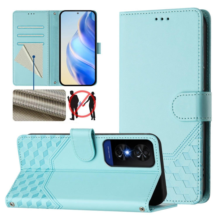 Honeycomb Embossing RFID Leather Phone Case, For TCL 50 XL, For TCL 50 XE, For TCL 50 5G, For TCL 50 SE, For TCL 501, For TCL 505, For TCL 502, For TCL 405 / 406 / 408