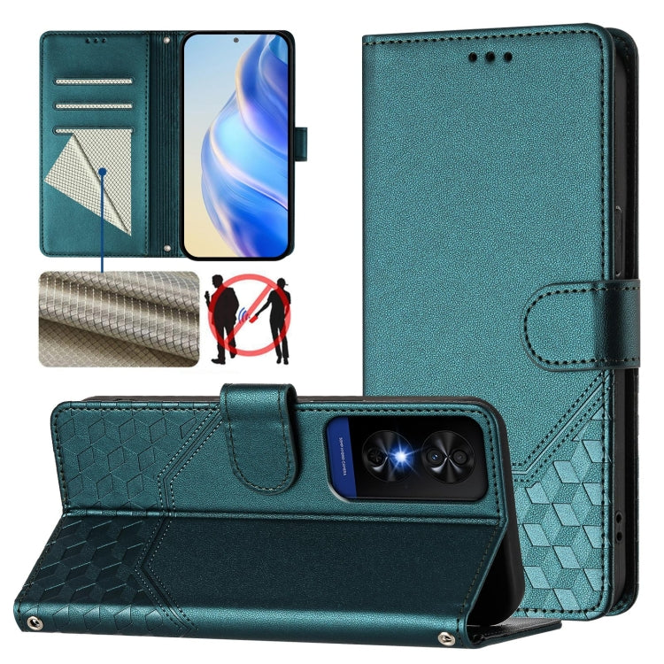 Honeycomb Embossing RFID Leather Phone Case, For TCL 50 XL, For TCL 50 XE, For TCL 50 5G, For TCL 50 SE, For TCL 501, For TCL 505, For TCL 502, For TCL 405 / 406 / 408
