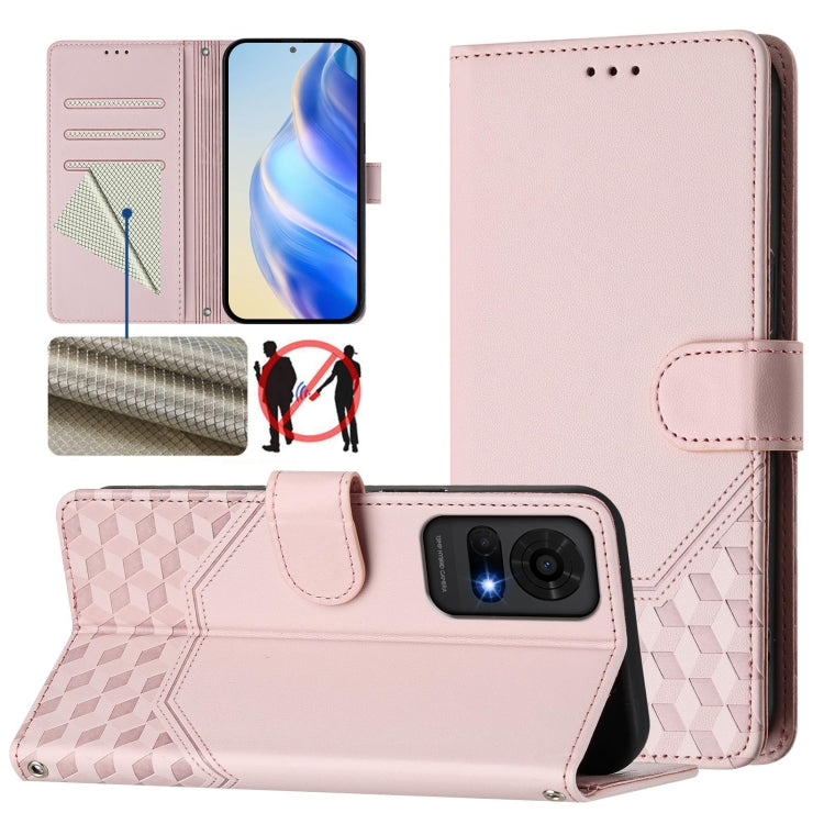 Honeycomb Embossing RFID Leather Phone Case, For TCL K70 Power 4G / K70 4G, For TCL Nxtpaper 70 Pro 5G, For TCL K32 5G / K33 5G, For TCL 60 NxtPaper, For TCL 605 / 60 SE, For TCL 50 Pro NxtPaper, For TCL 50 LE, For TCL 201