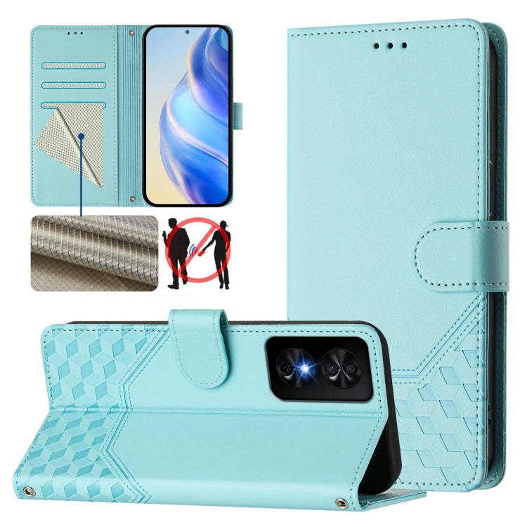 Honeycomb Embossing RFID Leather Phone Case, For TCL 50 XL, For TCL 50 XE, For TCL 50 5G, For TCL 50 SE, For TCL 501, For TCL 505, For TCL 502, For TCL 405 / 406 / 408