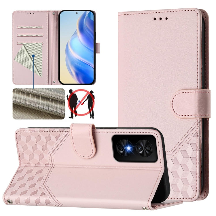 Honeycomb Embossing RFID Leather Phone Case, For TCL 50 XL, For TCL 50 XE, For TCL 50 5G, For TCL 50 SE, For TCL 501, For TCL 505, For TCL 502, For TCL 405 / 406 / 408