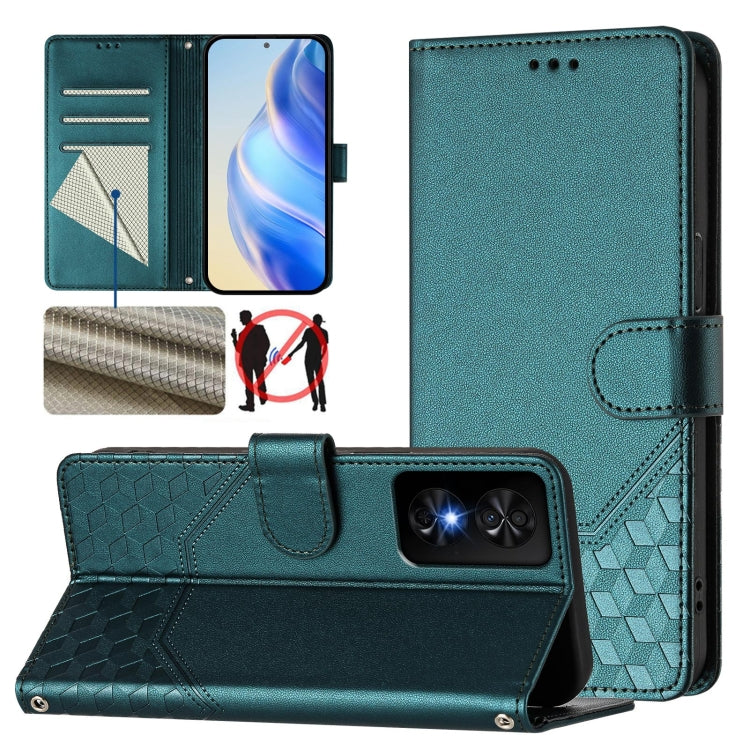 Honeycomb Embossing RFID Leather Phone Case, For TCL 50 XL, For TCL 50 XE, For TCL 50 5G, For TCL 50 SE, For TCL 501, For TCL 505, For TCL 502, For TCL 405 / 406 / 408