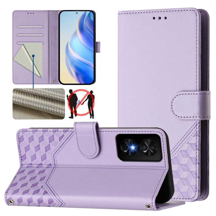 Honeycomb Embossing RFID Leather Phone Case, For TCL 50 XL, For TCL 50 XE, For TCL 50 5G, For TCL 50 SE, For TCL 501, For TCL 505, For TCL 502, For TCL 405 / 406 / 408