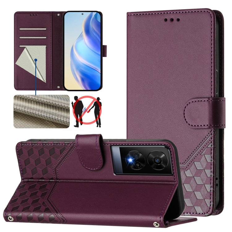 Honeycomb Embossing RFID Leather Phone Case, For TCL 50 XL, For TCL 50 XE, For TCL 50 5G, For TCL 50 SE, For TCL 501, For TCL 505, For TCL 502, For TCL 405 / 406 / 408