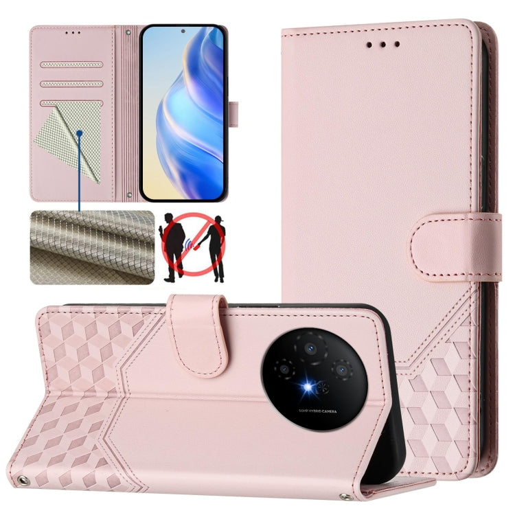 Honeycomb Embossing RFID Leather Phone Case, For TCL 50 XL, For TCL 50 XE, For TCL 50 5G, For TCL 50 SE, For TCL 501, For TCL 505, For TCL 502, For TCL 405 / 406 / 408