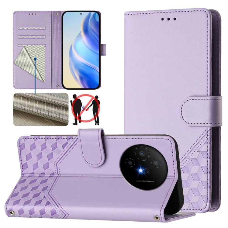 Honeycomb Embossing RFID Leather Phone Case, For TCL 50 XL, For TCL 50 XE, For TCL 50 5G, For TCL 50 SE, For TCL 501, For TCL 505, For TCL 502, For TCL 405 / 406 / 408