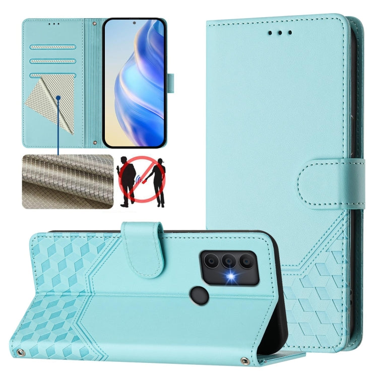 Honeycomb Embossing RFID Leather Phone Case, For TCL 40 XL, For TCL 40 SE, For TCL 403, For TCL 40R, For TCL 30 XL, For TCL 305 / 306, For TCL Stylus 5G, For TCL 303