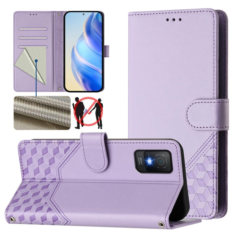 Honeycomb Embossing RFID Leather Phone Case, For TCL 40 XL, For TCL 40 SE, For TCL 403, For TCL 40R, For TCL 30 XL, For TCL 305 / 306, For TCL Stylus 5G, For TCL 303