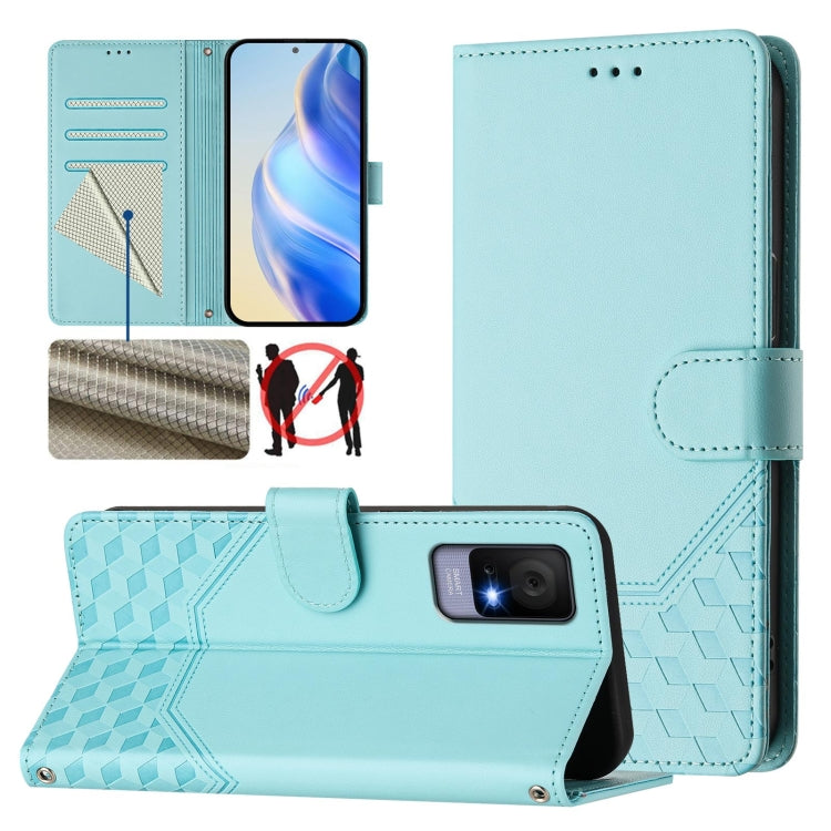 Honeycomb Embossing RFID Leather Phone Case, For TCL 50 XL, For TCL 50 XE, For TCL 50 5G, For TCL 50 SE, For TCL 501, For TCL 505, For TCL 502, For TCL 405 / 406 / 408