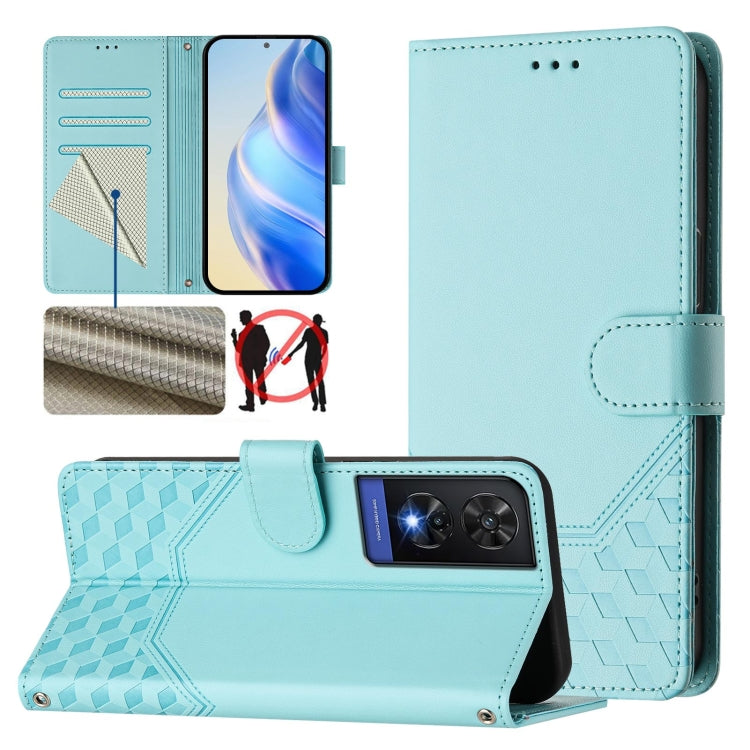 Honeycomb Embossing RFID Leather Phone Case, For TCL 50 XL, For TCL 50 XE, For TCL 50 5G, For TCL 50 SE, For TCL 501, For TCL 505, For TCL 502, For TCL 405 / 406 / 408