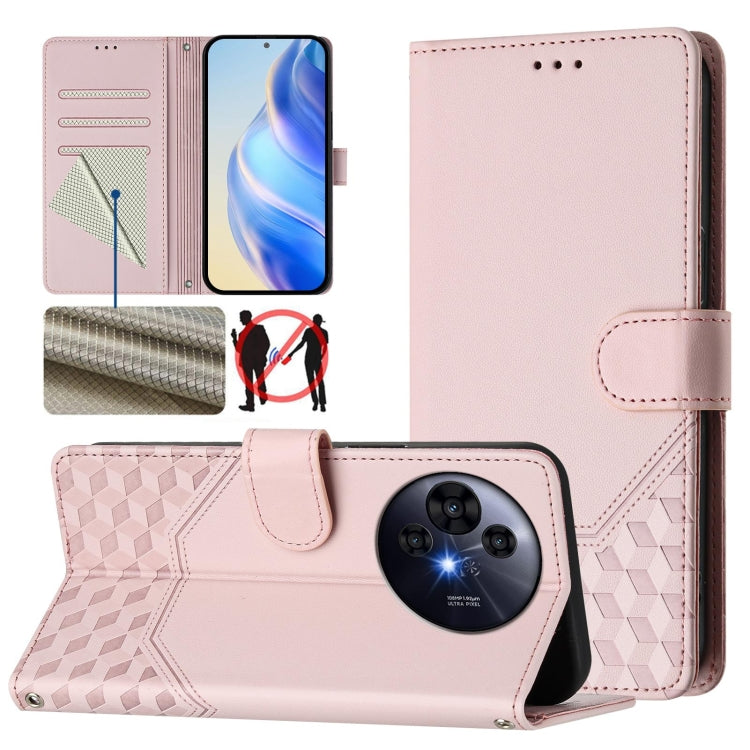 Honeycomb Embossing RFID Leather Phone Case, For TCL K70 Power 4G / K70 4G, For TCL Nxtpaper 70 Pro 5G, For TCL K32 5G / K33 5G, For TCL 60 NxtPaper, For TCL 605 / 60 SE, For TCL 50 Pro NxtPaper, For TCL 50 LE, For TCL 201