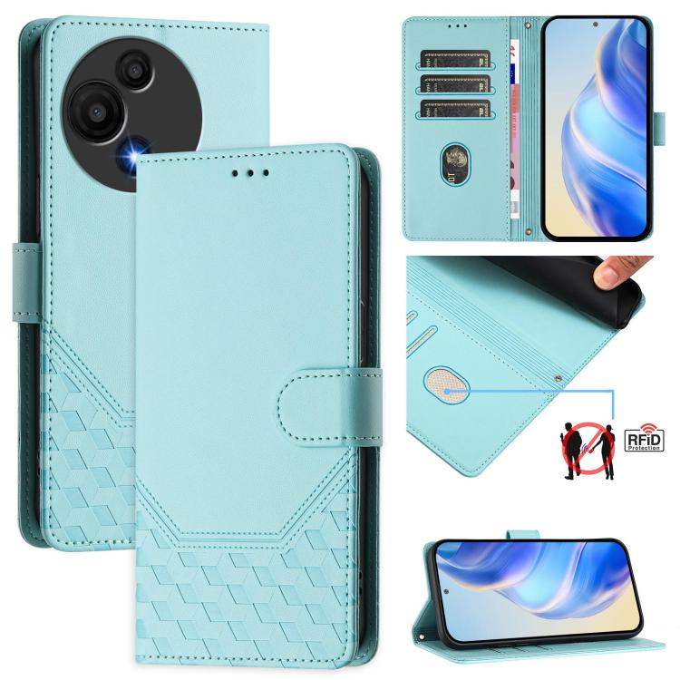 Honeycomb Embossing RFID Leather Phone Case, For TCL K70 Power 4G / K70 4G, For TCL Nxtpaper 70 Pro 5G, For TCL K32 5G / K33 5G, For TCL 60 NxtPaper, For TCL 605 / 60 SE, For TCL 50 Pro NxtPaper, For TCL 50 LE, For TCL 201