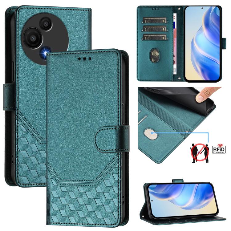Honeycomb Embossing RFID Leather Phone Case, For TCL K70 Power 4G / K70 4G, For TCL Nxtpaper 70 Pro 5G, For TCL K32 5G / K33 5G, For TCL 60 NxtPaper, For TCL 605 / 60 SE, For TCL 50 Pro NxtPaper, For TCL 50 LE, For TCL 201