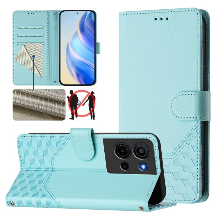 Honeycomb Embossing RFID Leather Phone Case, For TCL K70 Power 4G / K70 4G, For TCL Nxtpaper 70 Pro 5G, For TCL K32 5G / K33 5G, For TCL 60 NxtPaper, For TCL 605 / 60 SE, For TCL 50 Pro NxtPaper, For TCL 50 LE, For TCL 201