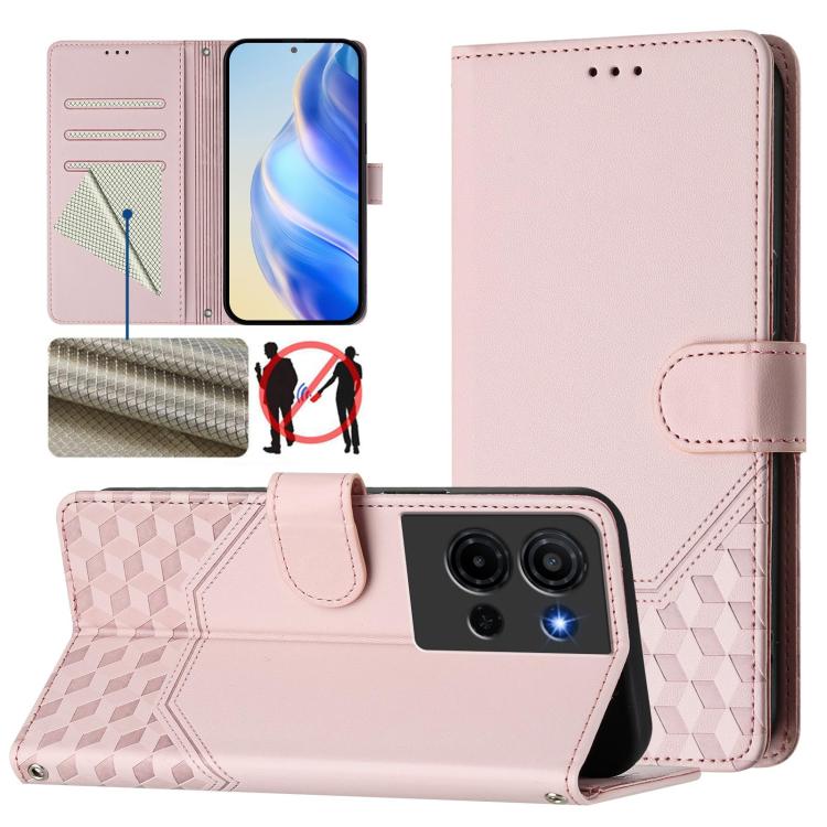Honeycomb Embossing RFID Leather Phone Case, For TCL K70 Power 4G / K70 4G, For TCL Nxtpaper 70 Pro 5G, For TCL K32 5G / K33 5G, For TCL 60 NxtPaper, For TCL 605 / 60 SE, For TCL 50 Pro NxtPaper, For TCL 50 LE, For TCL 201