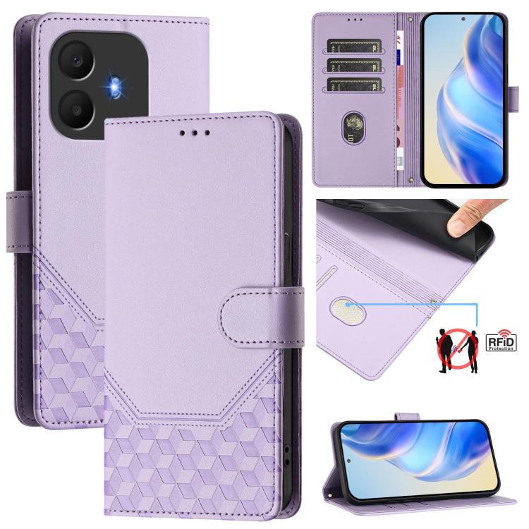 Honeycomb Embossing RFID Leather Phone Case, For TCL K70 Power 4G / K70 4G, For TCL Nxtpaper 70 Pro 5G, For TCL K32 5G / K33 5G, For TCL 60 NxtPaper, For TCL 605 / 60 SE, For TCL 50 Pro NxtPaper, For TCL 50 LE, For TCL 201