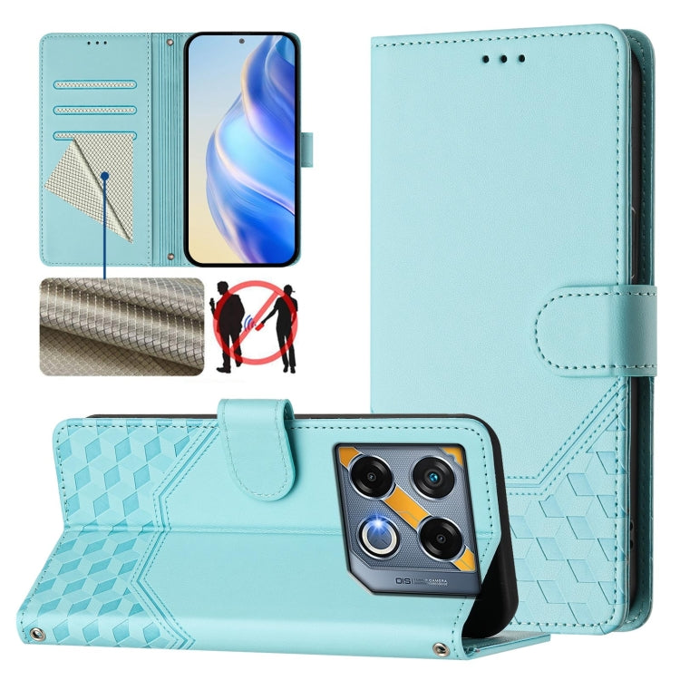 Honeycomb Embossing RFID Leather Phone Case, For Infinix Hot 50i 5G / Smart 9 4G, For Infinix Hot 50 Pro+ 4G, For Infinix Hot 50 4G, For Infinix Hot 50 5G, For Infinix Zero 40 5G / 4G, For Infinix Note 40X 5G, For Infinix Note 40 5G                    ...