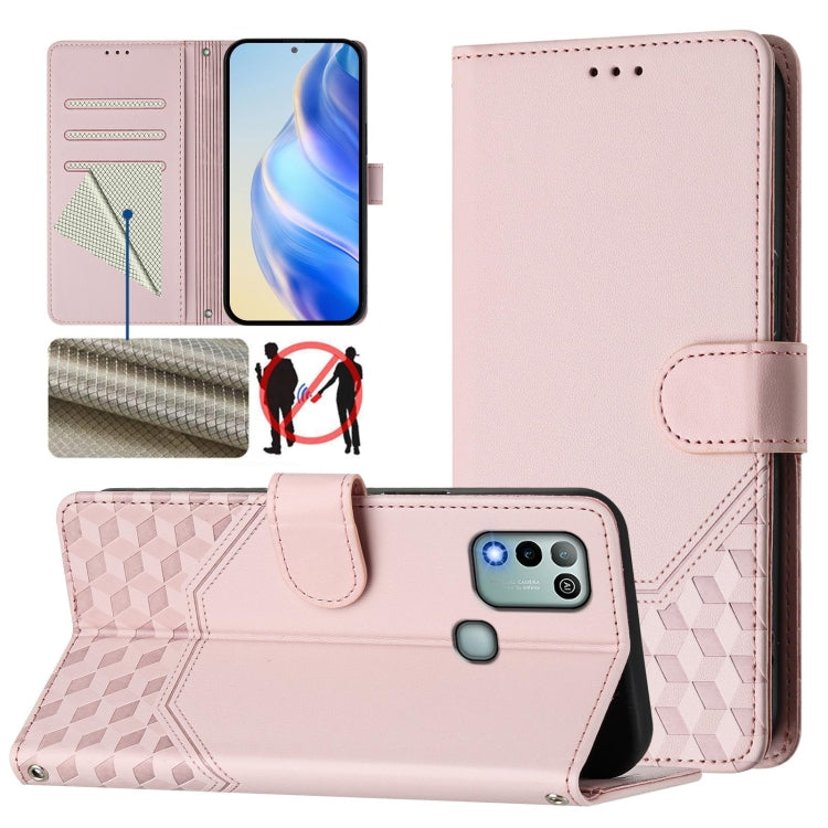 Honeycomb Embossing RFID Leather Phone Case, For Infinix Hot 12 Play, For Infinix Hot 10 Play / Hot 11 Play, For Infinix Hot 10T / Hot 10S, For Infinix Hot 10i