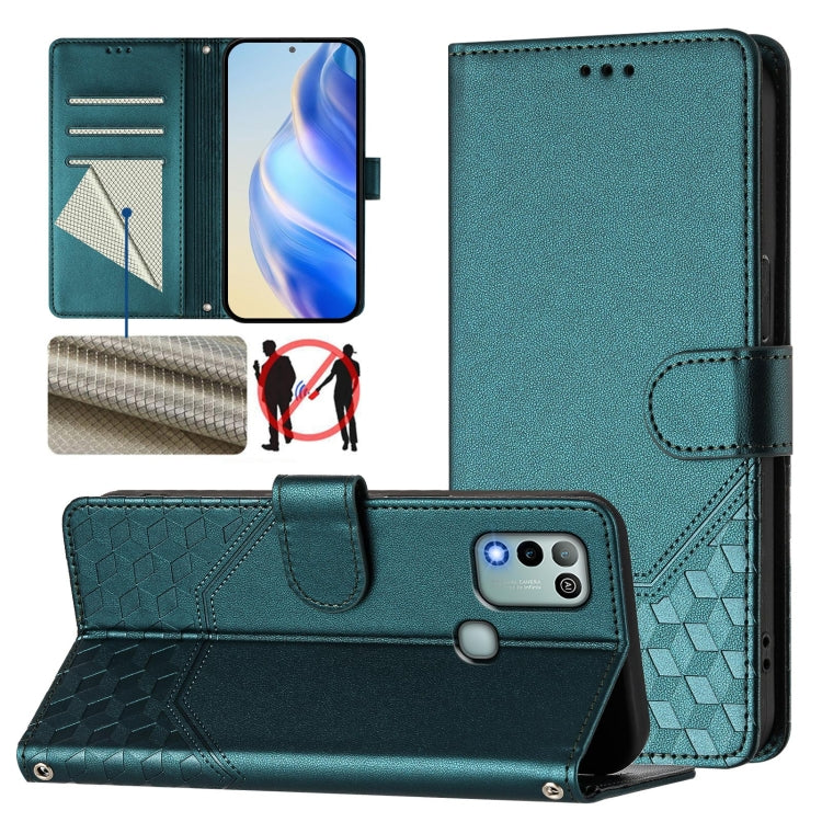 Honeycomb Embossing RFID Leather Phone Case, For Infinix Hot 12 Play, For Infinix Hot 10 Play / Hot 11 Play, For Infinix Hot 10T / Hot 10S, For Infinix Hot 10i