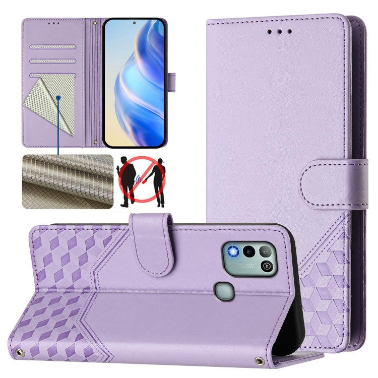 Honeycomb Embossing RFID Leather Phone Case, For Infinix Hot 12 Play, For Infinix Hot 10 Play / Hot 11 Play, For Infinix Hot 10T / Hot 10S, For Infinix Hot 10i