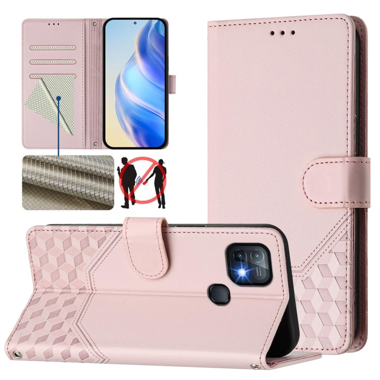 Honeycomb Embossing RFID Leather Phone Case, For Infinix Hot 12 Play, For Infinix Hot 10 Play / Hot 11 Play, For Infinix Hot 10T / Hot 10S, For Infinix Hot 10i