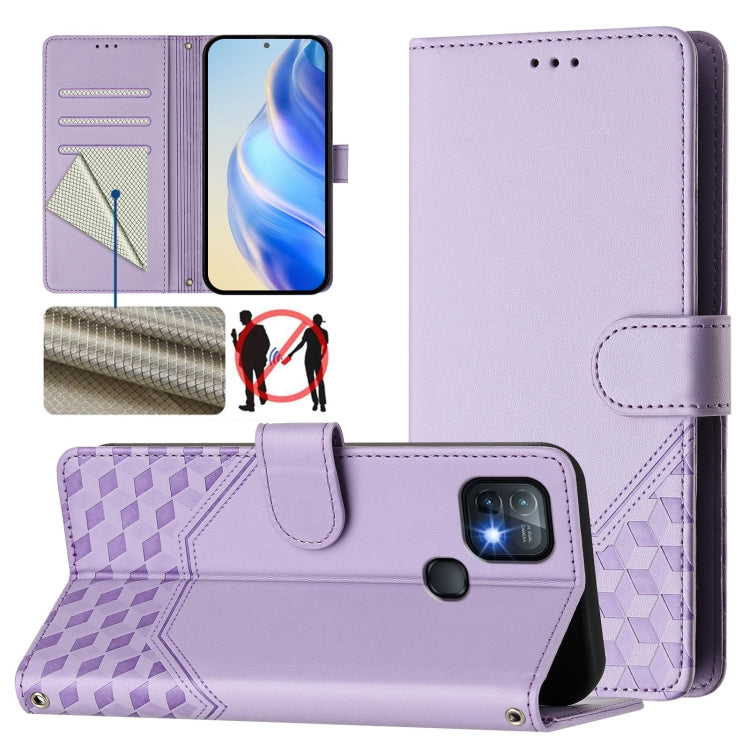 Honeycomb Embossing RFID Leather Phone Case, For Infinix Hot 12 Play, For Infinix Hot 10 Play / Hot 11 Play, For Infinix Hot 10T / Hot 10S, For Infinix Hot 10i