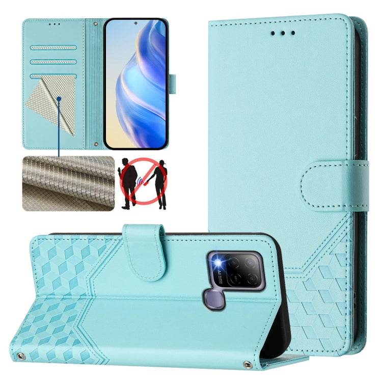 Honeycomb Embossing RFID Leather Phone Case, For Infinix Hot 12 Play, For Infinix Hot 10 Play / Hot 11 Play, For Infinix Hot 10T / Hot 10S, For Infinix Hot 10i