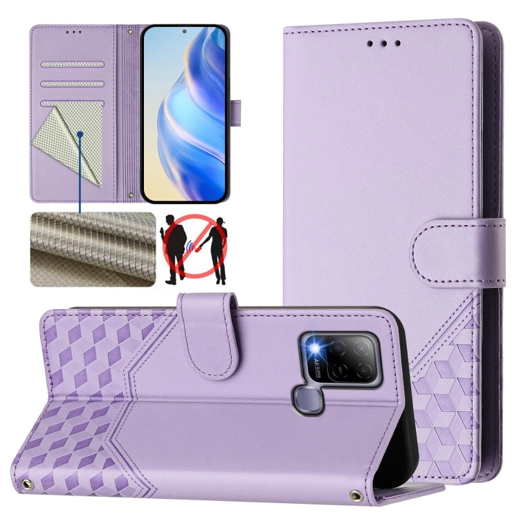 Honeycomb Embossing RFID Leather Phone Case, For Infinix Hot 12 Play, For Infinix Hot 10 Play / Hot 11 Play, For Infinix Hot 10T / Hot 10S, For Infinix Hot 10i