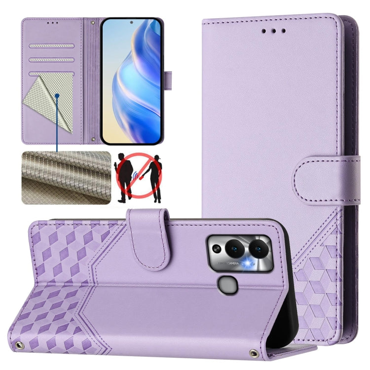 Honeycomb Embossing RFID Leather Phone Case, For Infinix Hot 12 Play, For Infinix Hot 10 Play / Hot 11 Play, For Infinix Hot 10T / Hot 10S, For Infinix Hot 10i