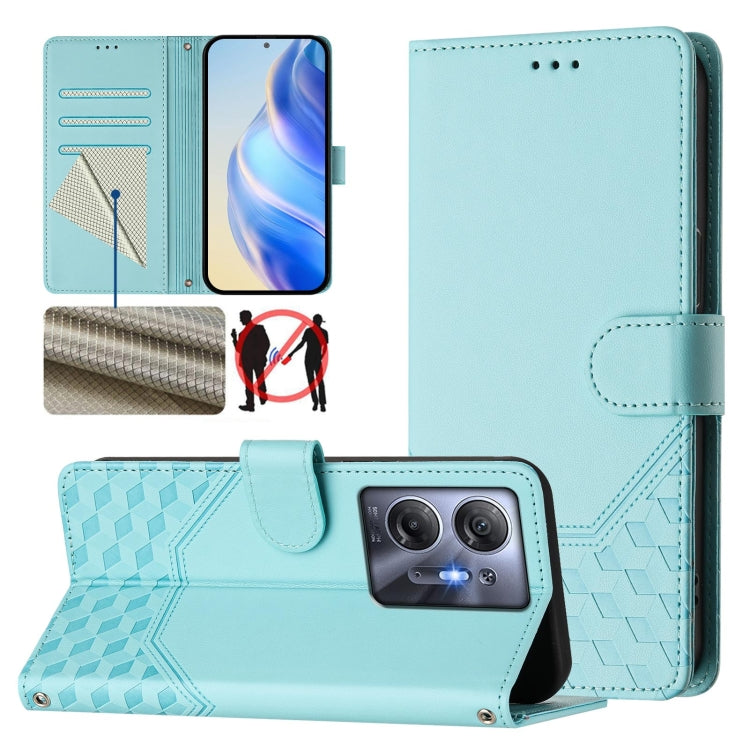 Honeycomb Embossing RFID Leather Phone Case, For Infinix Note 40 Pro 5G / 4G, For Infinix Note 40 Pro+ 5G, For Infinix Hot 40 4G / Hot 40 Pro 4G, For Infinix Note 40 4G, For Infinix Zero 30 4G, For Infinix Zero 30 5G, For Infinix Hot 30 5G             ...