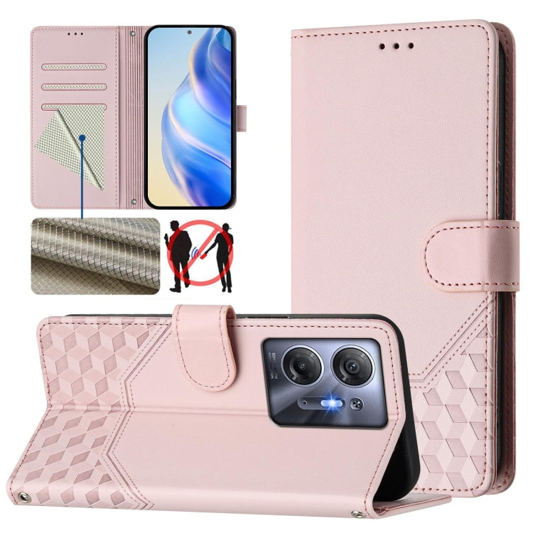 Honeycomb Embossing RFID Leather Phone Case, For Infinix Note 40 Pro 5G / 4G, For Infinix Note 40 Pro+ 5G, For Infinix Hot 40 4G / Hot 40 Pro 4G, For Infinix Note 40 4G, For Infinix Zero 30 4G, For Infinix Zero 30 5G, For Infinix Hot 30 5G             ...