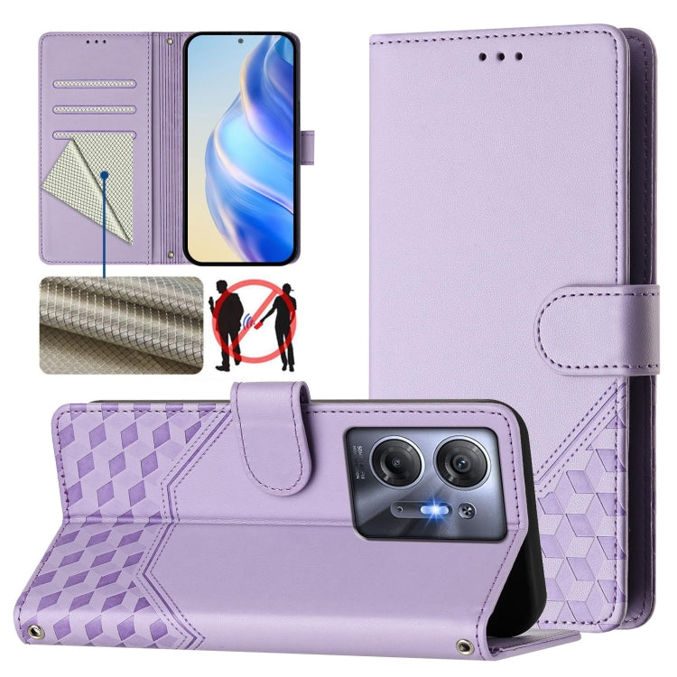Honeycomb Embossing RFID Leather Phone Case, For Infinix Note 40 Pro 5G / 4G, For Infinix Note 40 Pro+ 5G, For Infinix Hot 40 4G / Hot 40 Pro 4G, For Infinix Note 40 4G, For Infinix Zero 30 4G, For Infinix Zero 30 5G, For Infinix Hot 30 5G             ...