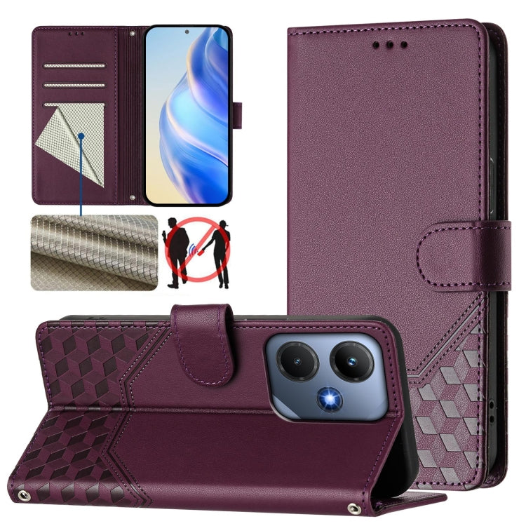 Honeycomb Embossing RFID Leather Phone Case, For Infinix Smart 7 Plus / 7 HD / 7 India, For Infinix Note 30 5G / 4G, For Infinix Note 30 Pro 4G, For Infinix Note 30 VIP, For Infinix Hot 30i, For Infinix Hot 30 4G, For Infinix Hot 20S / Hot 20 Pro      ...