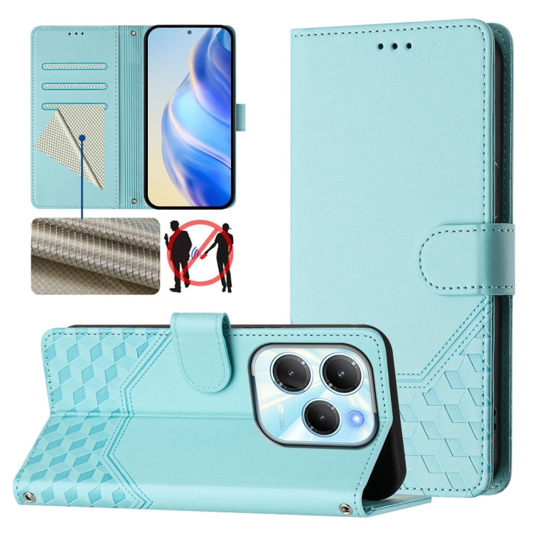 Honeycomb Embossing RFID Leather Phone Case, For Infinix Note 40 Pro 5G / 4G, For Infinix Note 40 Pro+ 5G, For Infinix Hot 40 4G / Hot 40 Pro 4G, For Infinix Note 40 4G, For Infinix Zero 30 4G, For Infinix Zero 30 5G, For Infinix Hot 30 5G             ...