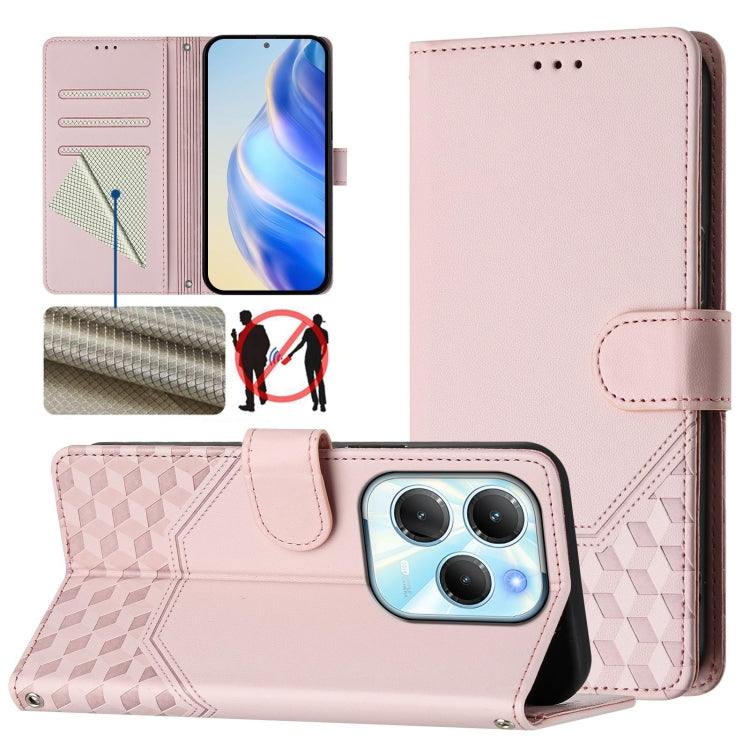 Honeycomb Embossing RFID Leather Phone Case, For Infinix Note 40 Pro 5G / 4G, For Infinix Note 40 Pro+ 5G, For Infinix Hot 40 4G / Hot 40 Pro 4G, For Infinix Note 40 4G, For Infinix Zero 30 4G, For Infinix Zero 30 5G, For Infinix Hot 30 5G             ...