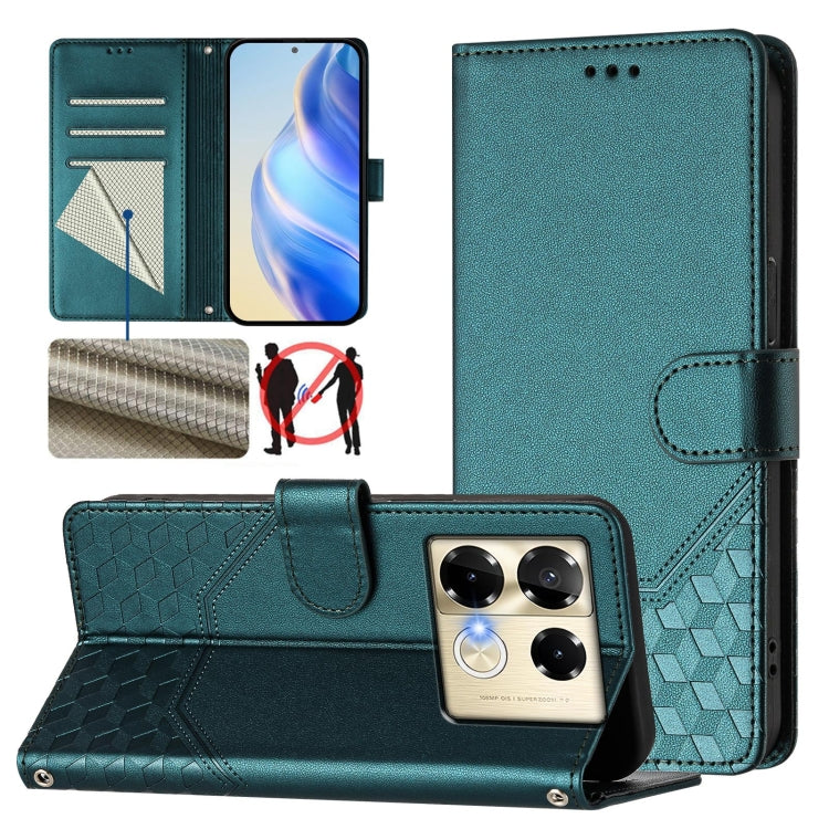 Honeycomb Embossing RFID Leather Phone Case, For Infinix Note 40 Pro 5G / 4G, For Infinix Note 40 Pro+ 5G, For Infinix Hot 40 4G / Hot 40 Pro 4G, For Infinix Note 40 4G, For Infinix Zero 30 4G, For Infinix Zero 30 5G, For Infinix Hot 30 5G             ...