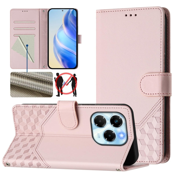 Honeycomb Embossing RFID Leather Phone Case, For Infinix Hot 50i 5G / Smart 9 4G, For Infinix Hot 50 Pro+ 4G, For Infinix Hot 50 4G, For Infinix Hot 50 5G, For Infinix Zero 40 5G / 4G, For Infinix Note 40X 5G, For Infinix Note 40 5G                    ...