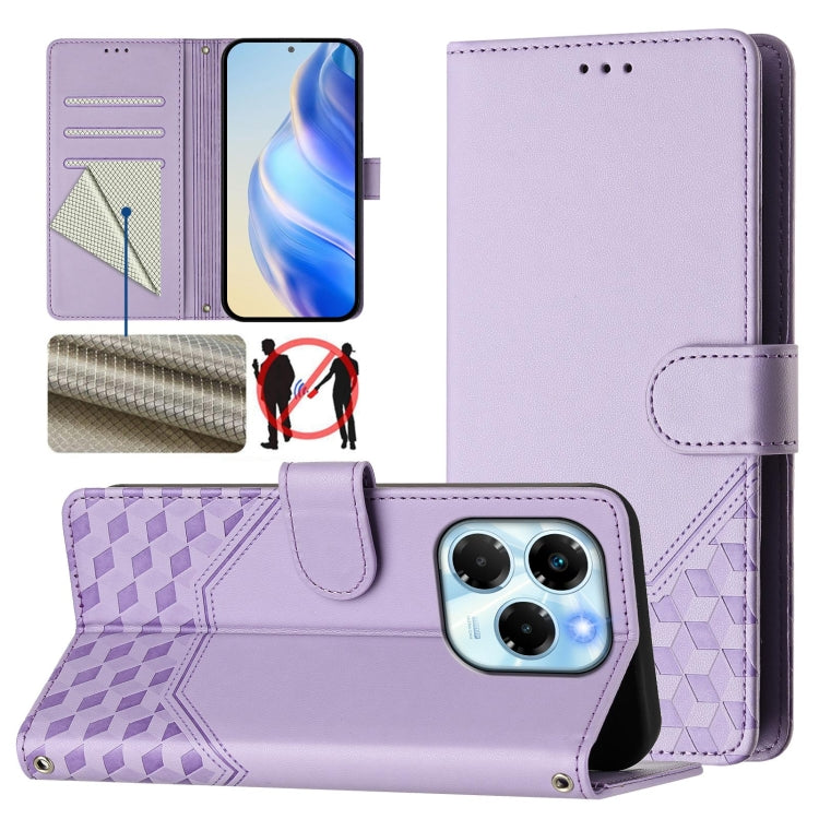 Honeycomb Embossing RFID Leather Phone Case, For Infinix Hot 50i 5G / Smart 9 4G, For Infinix Hot 50 Pro+ 4G, For Infinix Hot 50 4G, For Infinix Hot 50 5G, For Infinix Zero 40 5G / 4G, For Infinix Note 40X 5G, For Infinix Note 40 5G                    ...
