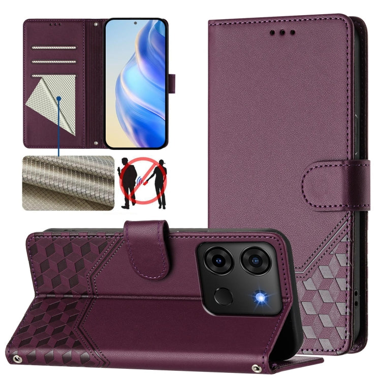 Honeycomb Embossing RFID Leather Phone Case, For Infinix Smart 7 Plus / 7 HD / 7 India, For Infinix Note 30 5G / 4G, For Infinix Note 30 Pro 4G, For Infinix Note 30 VIP, For Infinix Hot 30i, For Infinix Hot 30 4G, For Infinix Hot 20S / Hot 20 Pro      ...