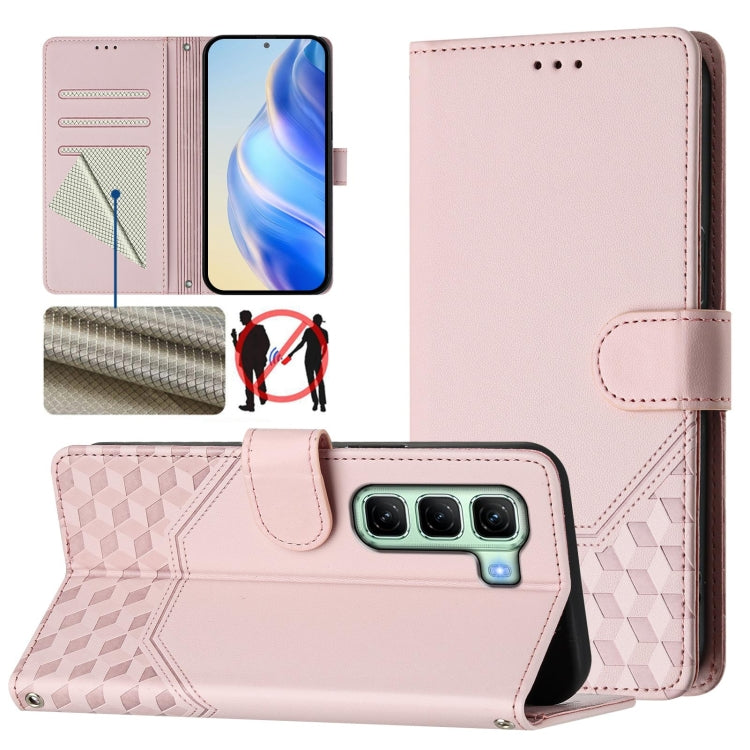 Honeycomb Embossing RFID Leather Phone Case, For Infinix Hot 50i 5G / Smart 9 4G, For Infinix Hot 50 Pro+ 4G, For Infinix Hot 50 4G, For Infinix Hot 50 5G, For Infinix Zero 40 5G / 4G, For Infinix Note 40X 5G, For Infinix Note 40 5G                    ...