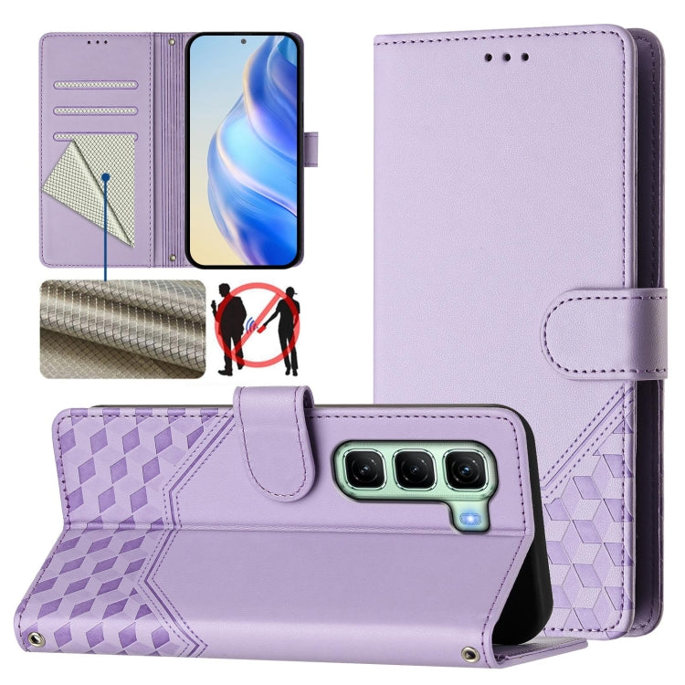 Honeycomb Embossing RFID Leather Phone Case, For Infinix Hot 50i 5G / Smart 9 4G, For Infinix Hot 50 Pro+ 4G, For Infinix Hot 50 4G, For Infinix Hot 50 5G, For Infinix Zero 40 5G / 4G, For Infinix Note 40X 5G, For Infinix Note 40 5G                    ...