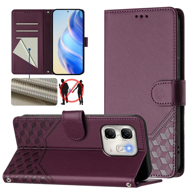 Honeycomb Embossing RFID Leather Phone Case, For Infinix Hot 50i 5G / Smart 9 4G, For Infinix Hot 50 Pro+ 4G, For Infinix Hot 50 4G, For Infinix Hot 50 5G, For Infinix Zero 40 5G / 4G, For Infinix Note 40X 5G, For Infinix Note 40 5G                    ...