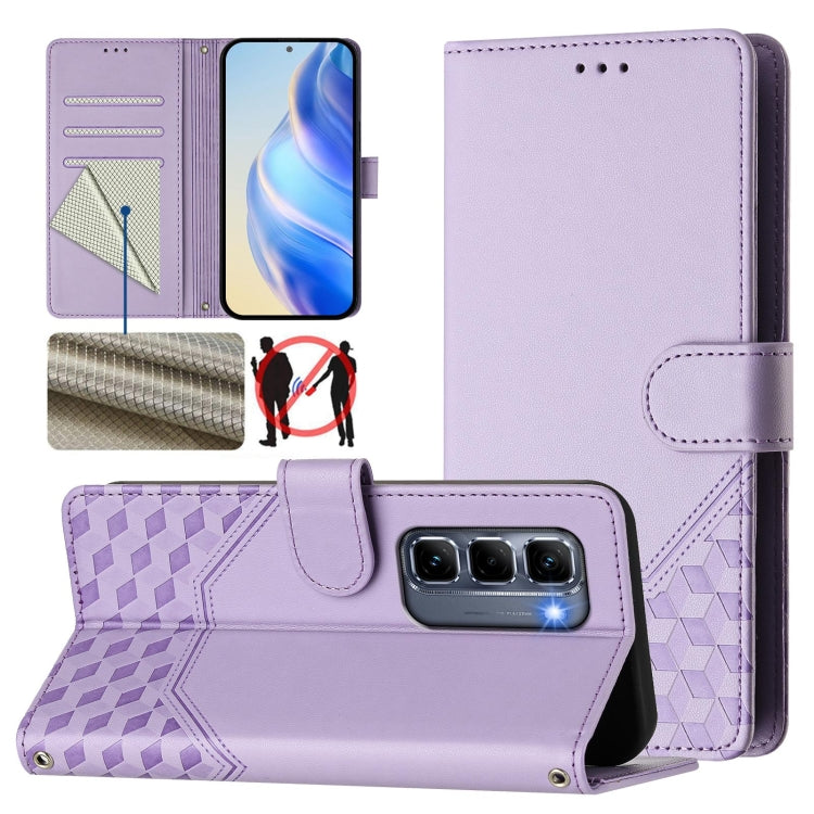 Honeycomb Embossing RFID Leather Phone Case, For Infinix Hot 50i 5G / Smart 9 4G, For Infinix Hot 50 Pro+ 4G, For Infinix Hot 50 4G, For Infinix Hot 50 5G, For Infinix Zero 40 5G / 4G, For Infinix Note 40X 5G, For Infinix Note 40 5G                    ...