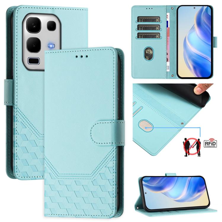 Honeycomb Embossing RFID Leather Phone Case, For Infinix GT 50 Pro 5G, For Infinix Note Edge 5G Global, For Infinix Smart 20 4G / X6840, For Infinix Note 60 5G / Note 60 Pro 5G, For Infinix Hot 60i 5G / Tecno Spark Go 5G, For Infinix Smart 10 Plus     ...