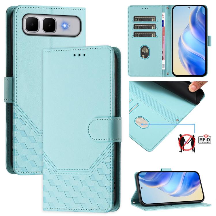 Honeycomb Embossing RFID Leather Phone Case, For Infinix GT 50 Pro 5G, For Infinix Note Edge 5G Global, For Infinix Smart 20 4G / X6840, For Infinix Note 60 5G / Note 60 Pro 5G, For Infinix Hot 60i 5G / Tecno Spark Go 5G, For Infinix Smart 10 Plus     ...